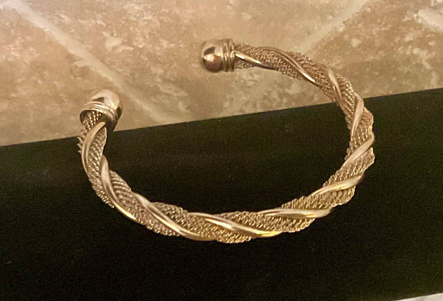 Vintage Gold Tone Twisted Weave Bracelet