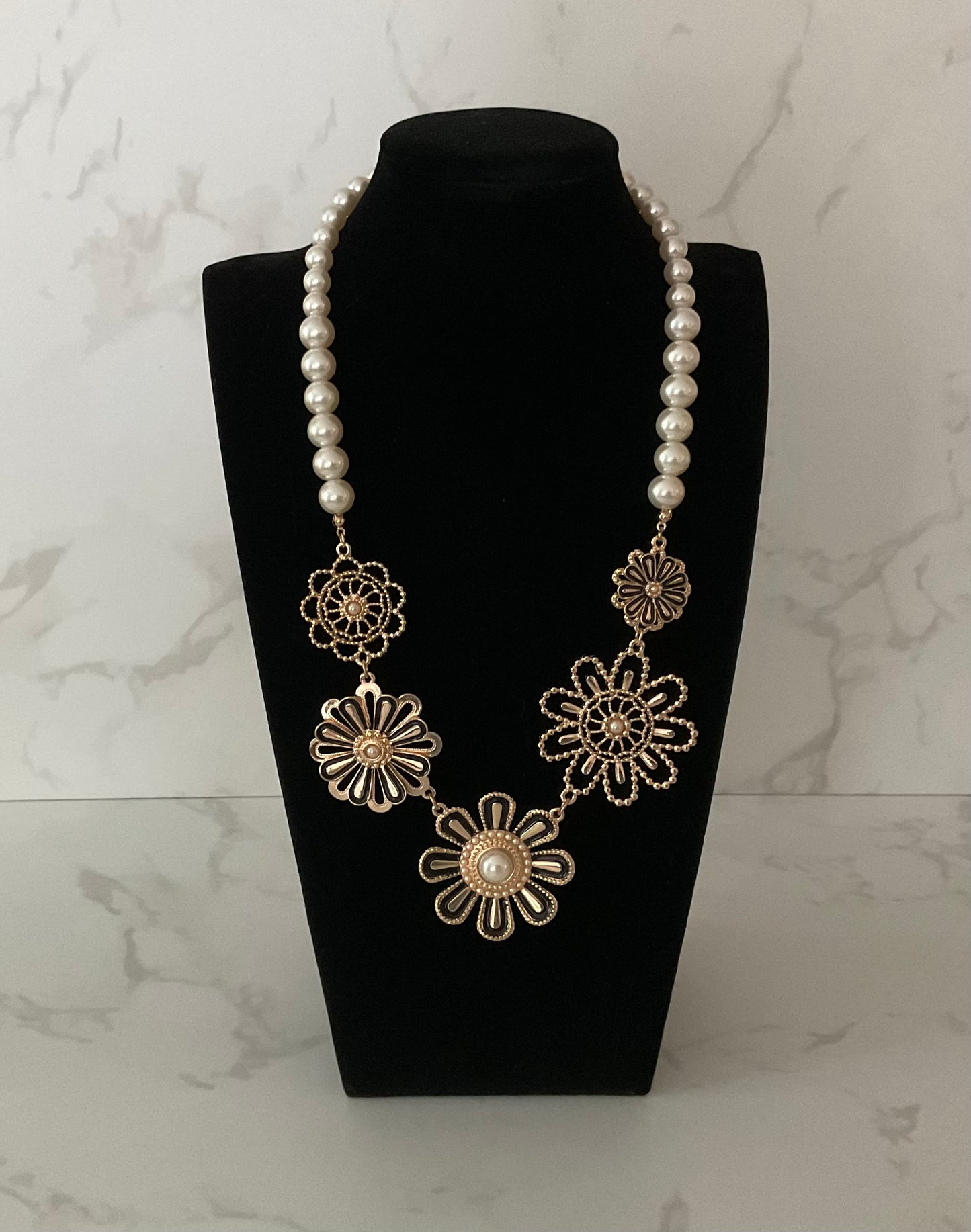Isaac Mizrahi Pearl Flower Necklace