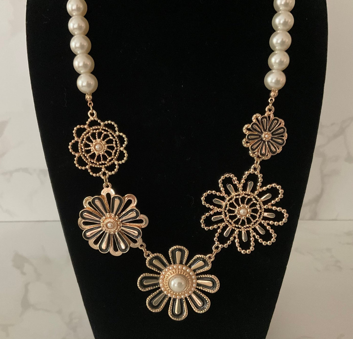 Isaac Mizrahi Pearl Flower Necklace