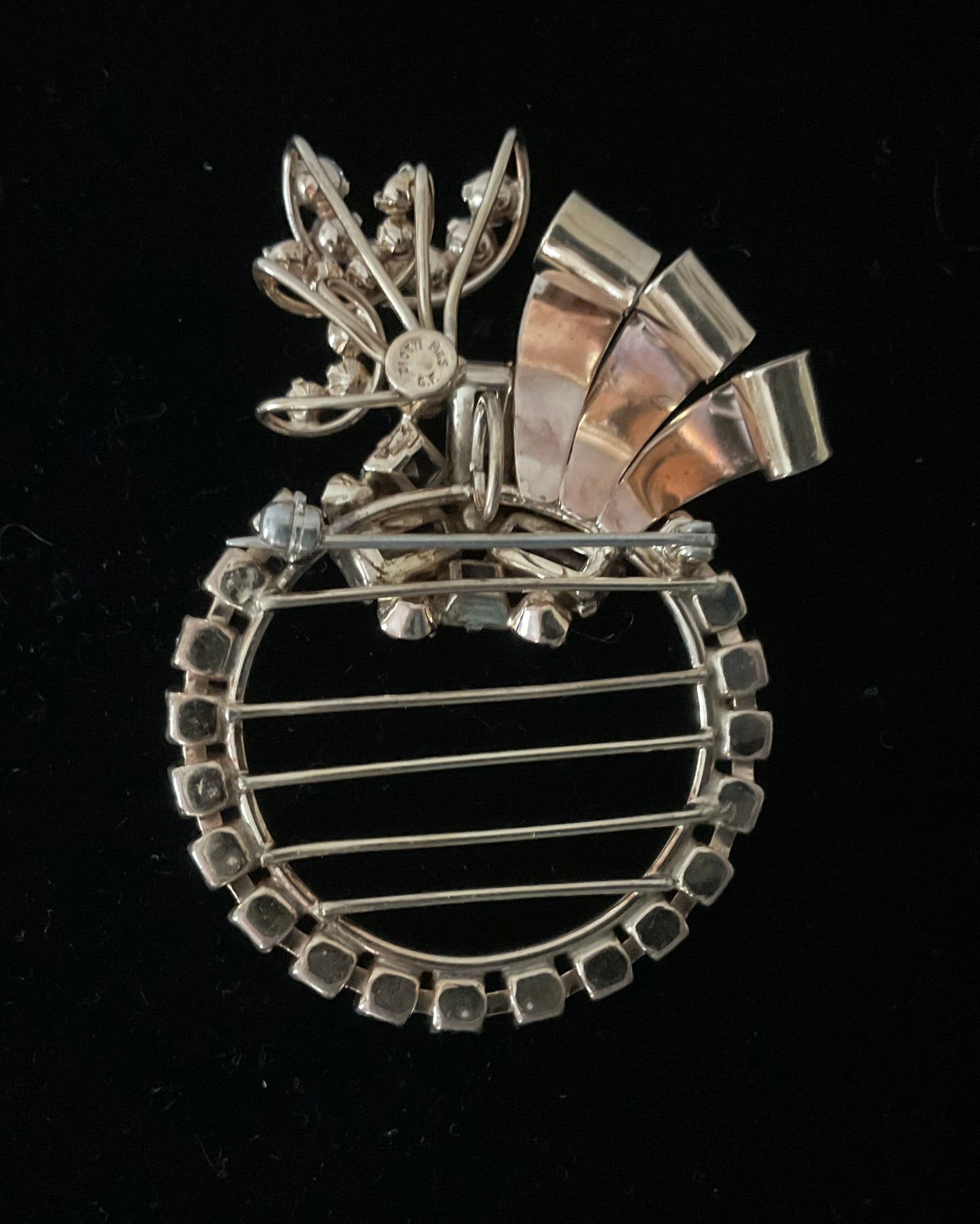 Vintage M &S 1/20 GF Goldtone Crystal Brooch