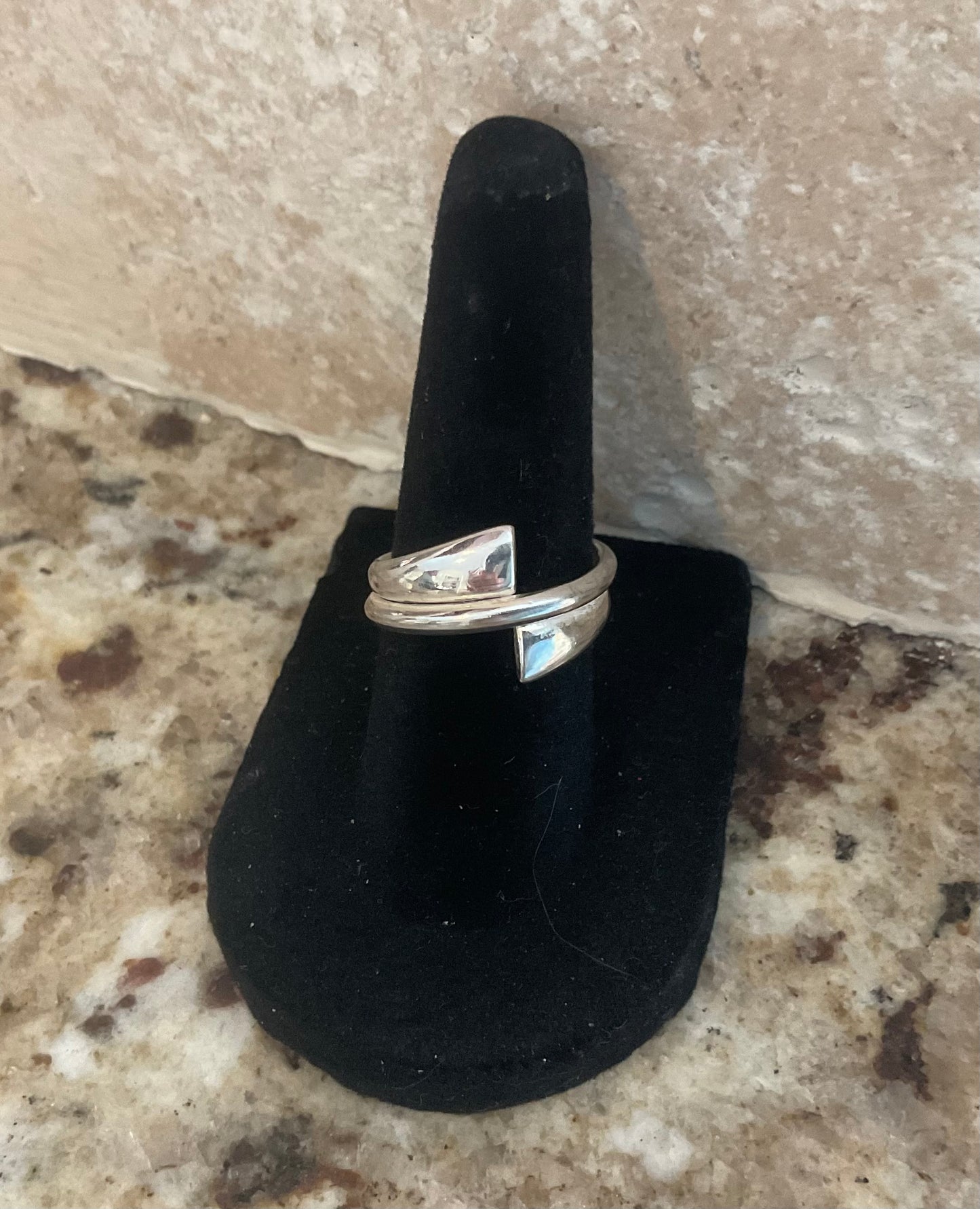 Vintage Marsala Sterling Silver Spiral Bypass Ring Size 6