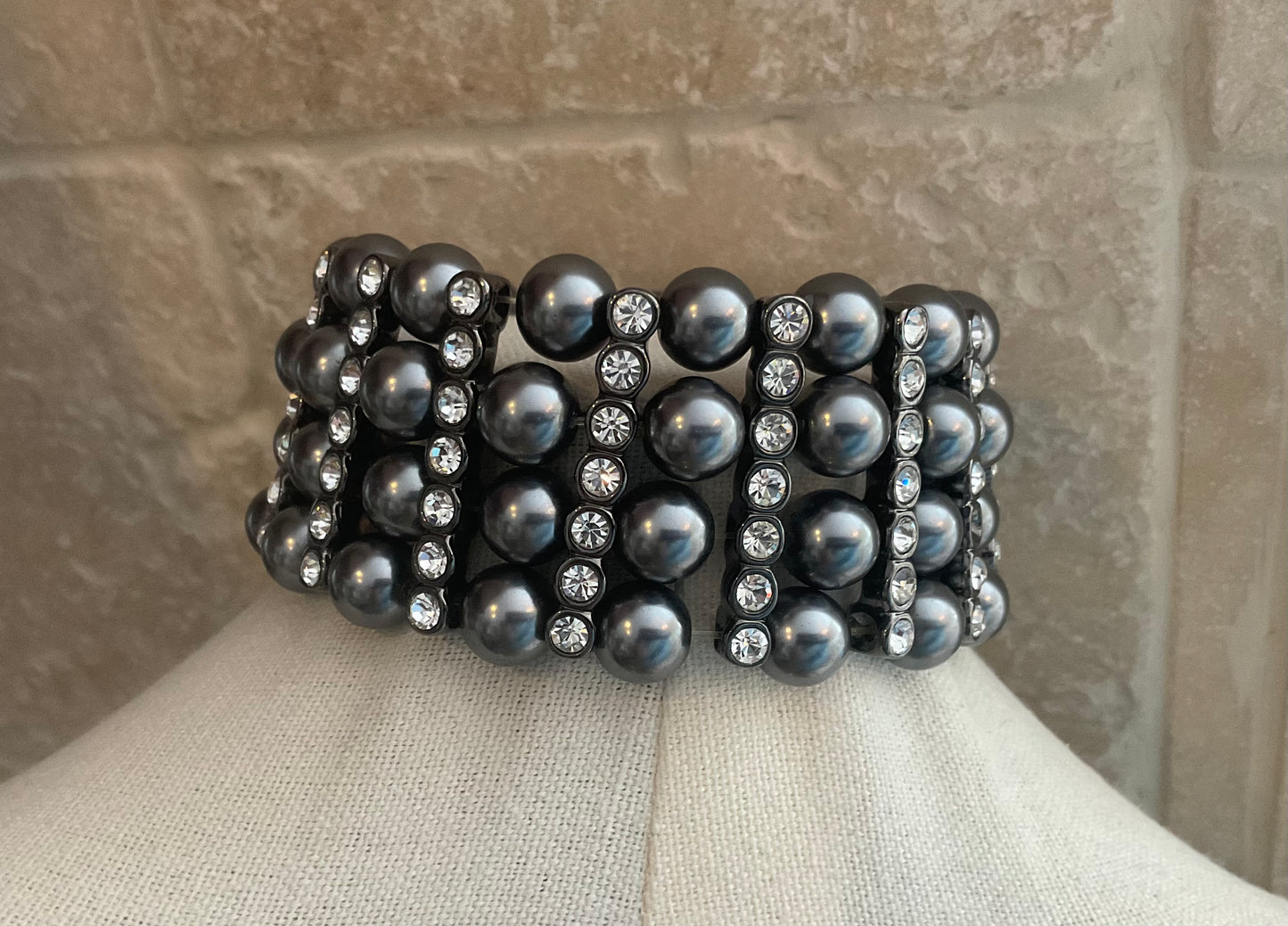 Melania Trump Glossy Rhinestone Stretch Bracelet
