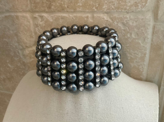 Melania Trump Glossy Rhinestone Stretch Bracelet