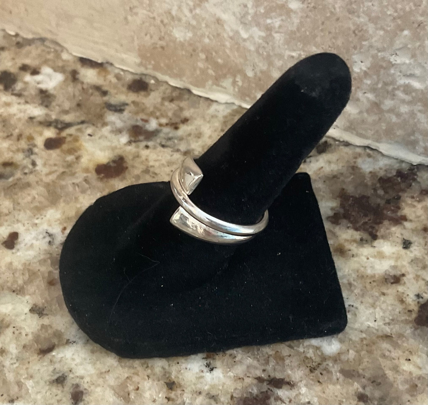 Vintage Marsala Sterling Silver Spiral Bypass Ring Size 6