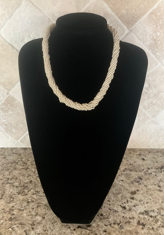 Vintage Faux Pearl Multi Strand Necklace