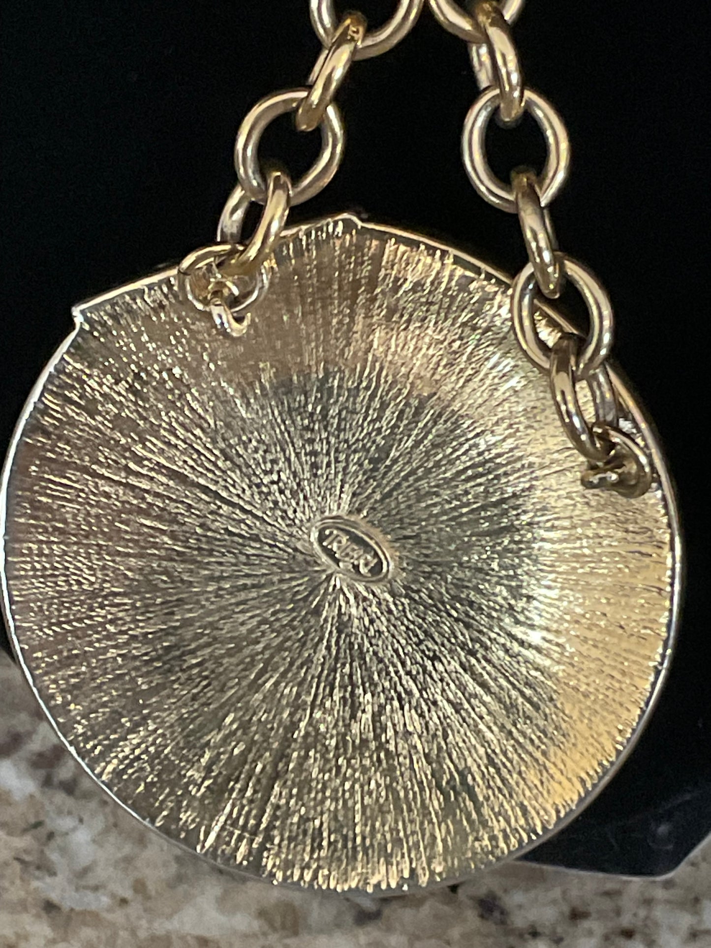 Vintage Trifari Enameled Gold Tone Pendant Necklace