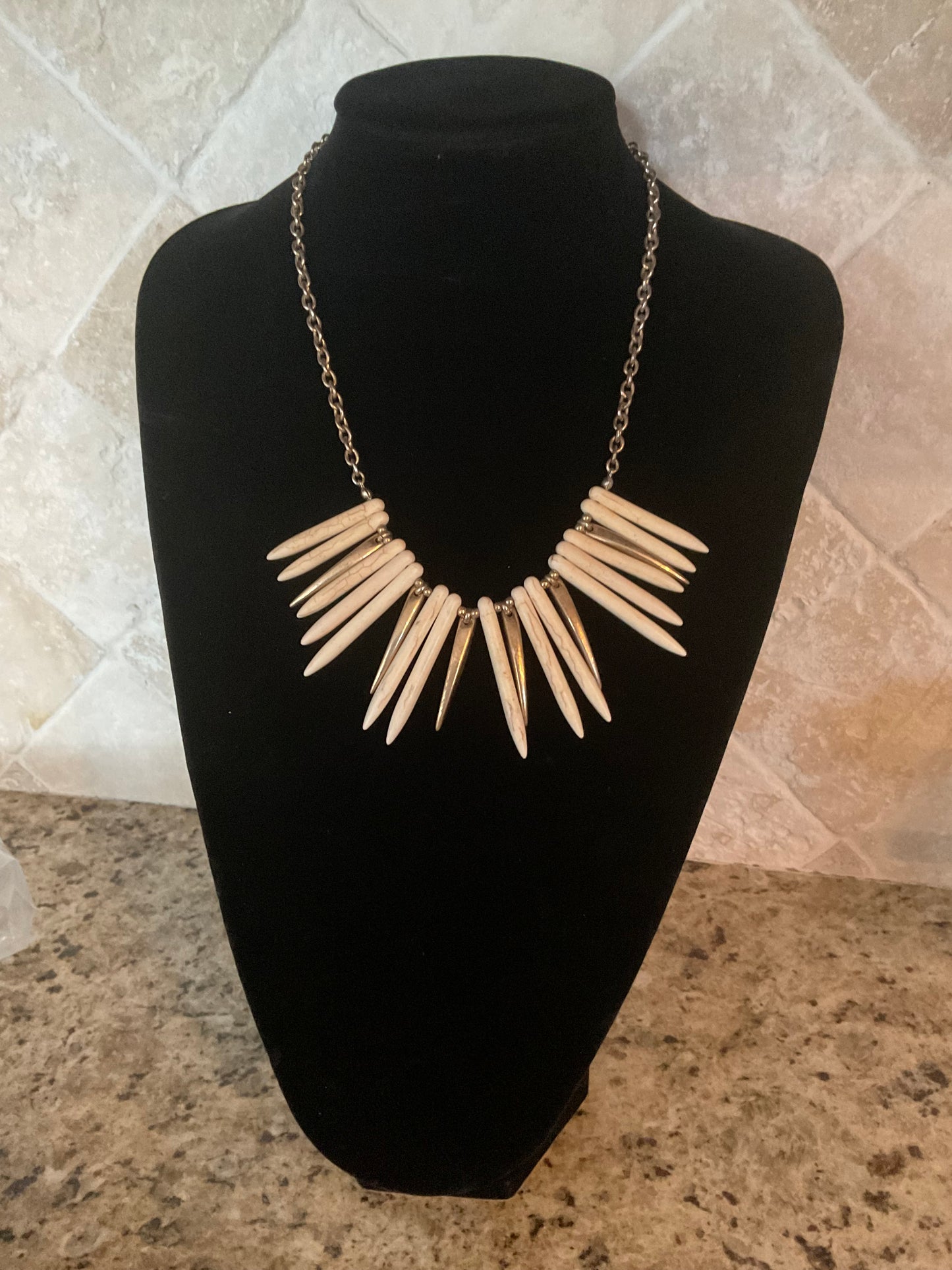 Vintage Ivory Gold Tribal Necklace