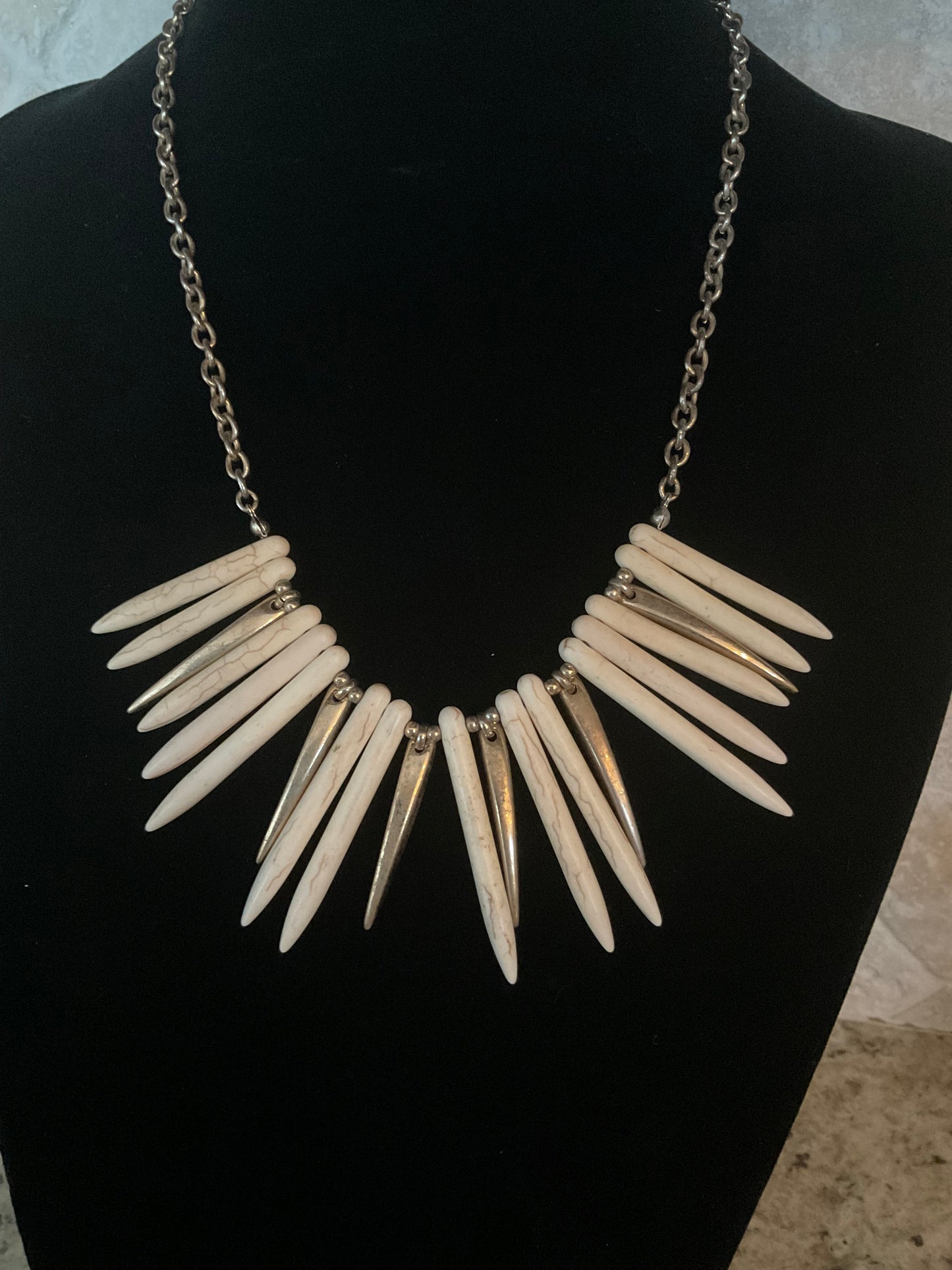 Vintage Ivory Gold Tribal Necklace