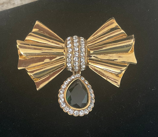 Avon 2004 Emerald Bow Honor Society Tribute Brooch Pin