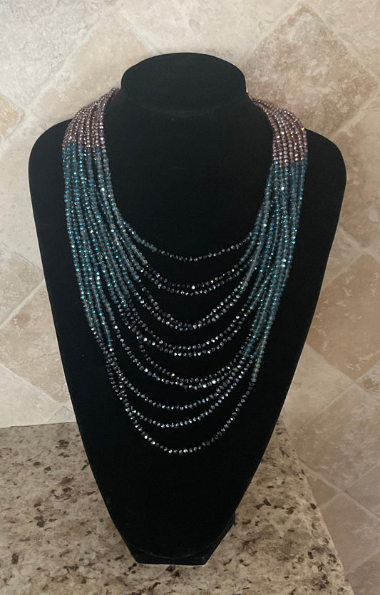 Rush by Denis & Charles Statement Multi Strand Beaded Necklace Signed