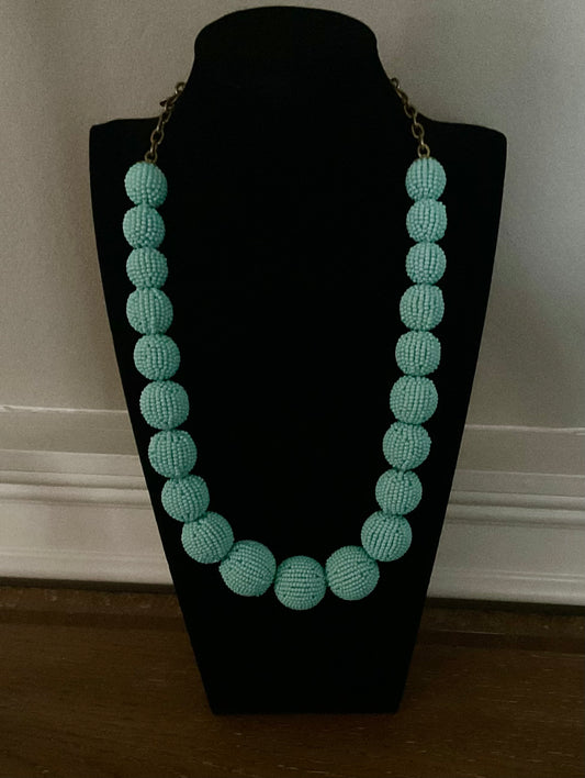 J. Crew Blue Turquoise Chunky Ball Bead Necklace