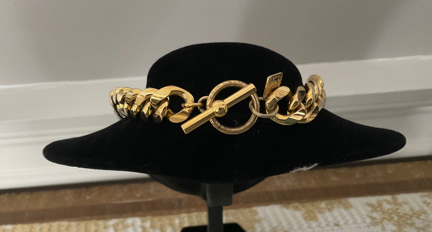 1980s Anne Klein Lion’s Head Logo Good Chunky Necklace