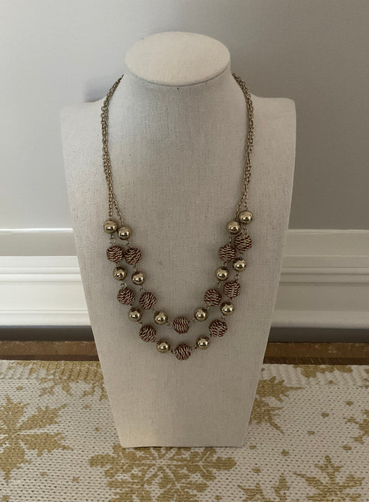 Vintage Monet Layered Gold Ball Necklace