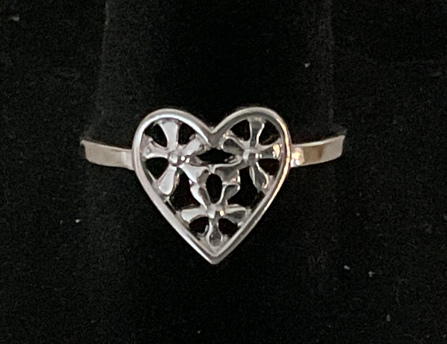 Sterling Silver Avon Open Heart Ring 7.5