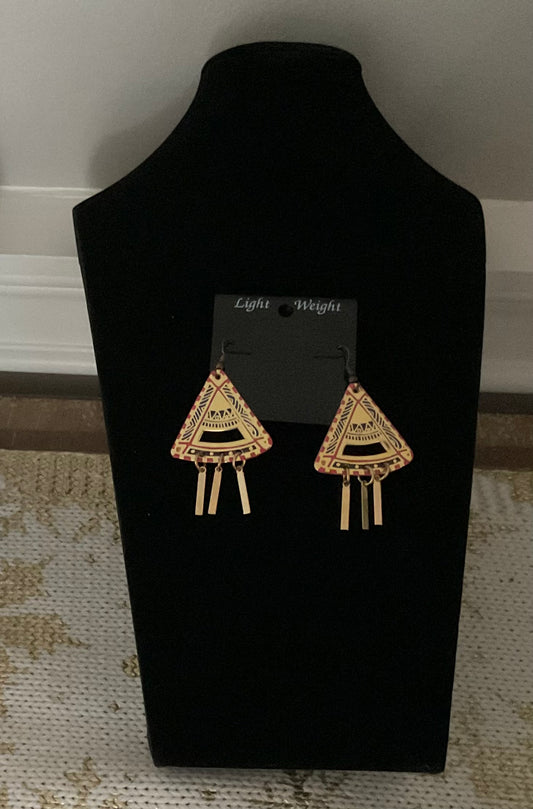 Vintage Southwest Triangle Native American Earrings