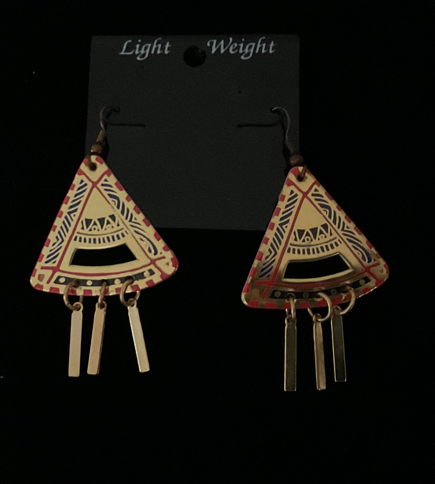 Vintage Southwest Triangle Native American Earrings