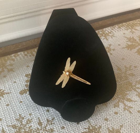 Vintage Japanese Gold Dragonfly Hair Clip