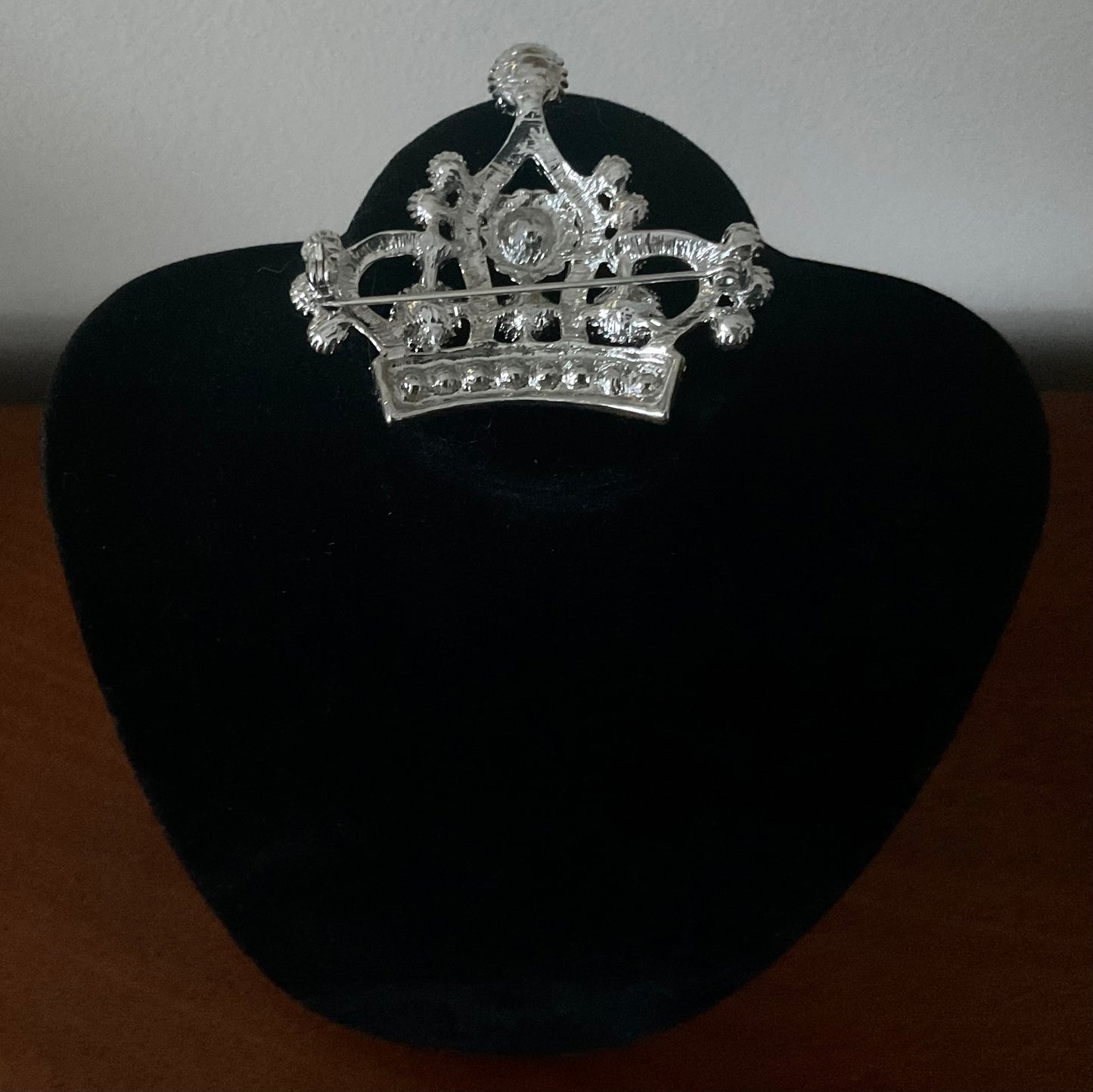 Vintage Large Crystal Crown Brooch