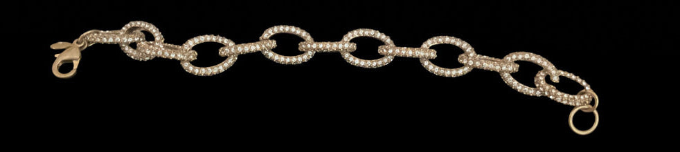 7” J Crew Goldtone Rhinestone Link Bracelet