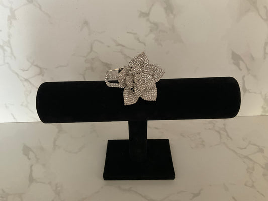 Christian Sirlano New York Crystal Rose Hinge Bracelet