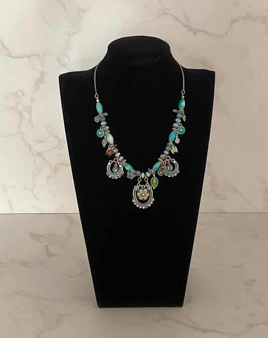 Vintage Turquoise Fairy Lucky Charm Necklace