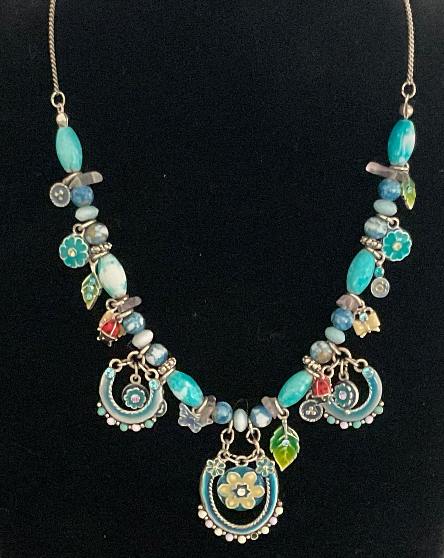 Vintage Turquoise Fairy Lucky Charm Necklace