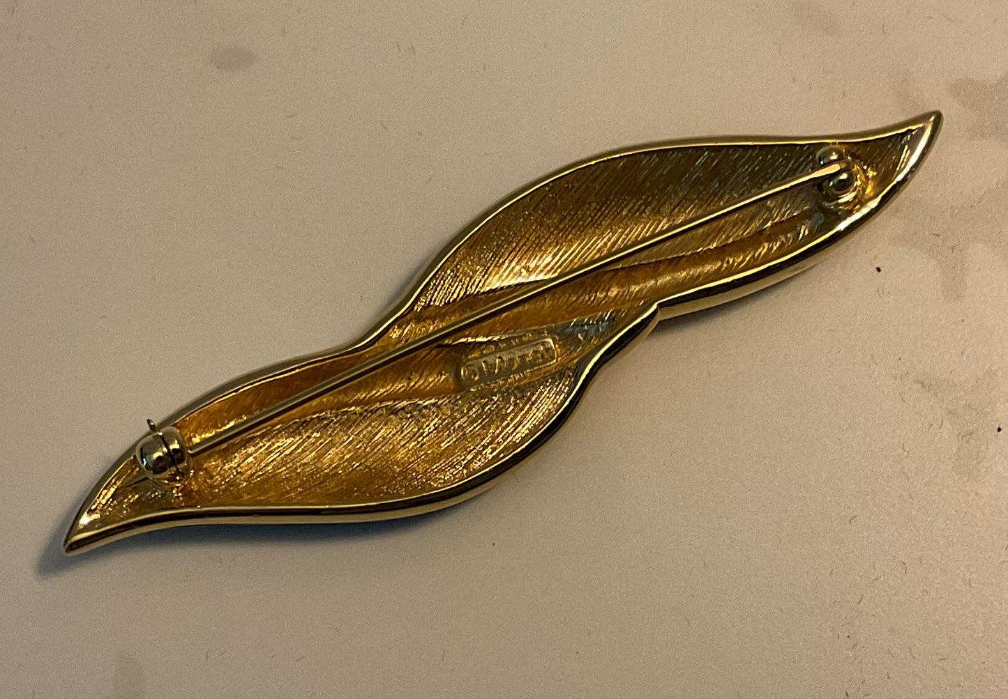 Vintage Monet Navy & Goldtone Brooch