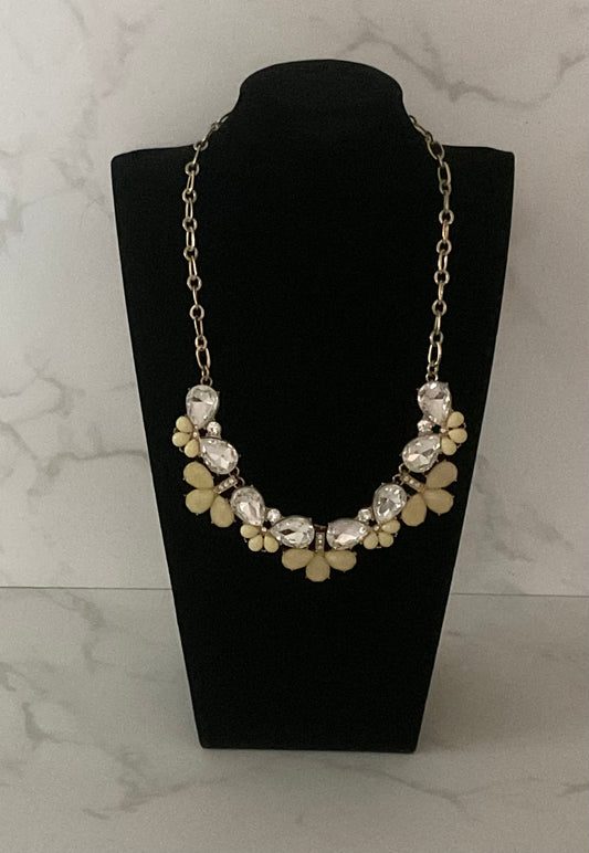 Vintage Yellow Crystal Statement Necklace