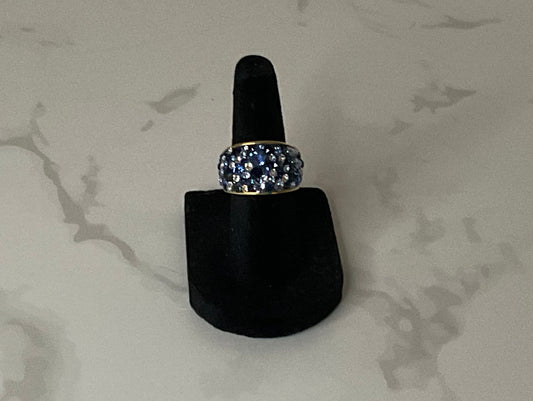 Brone Milor Druzy Blue Crystal Statement Ring