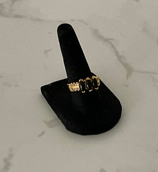 Vintage Onyx & Crystal Ring