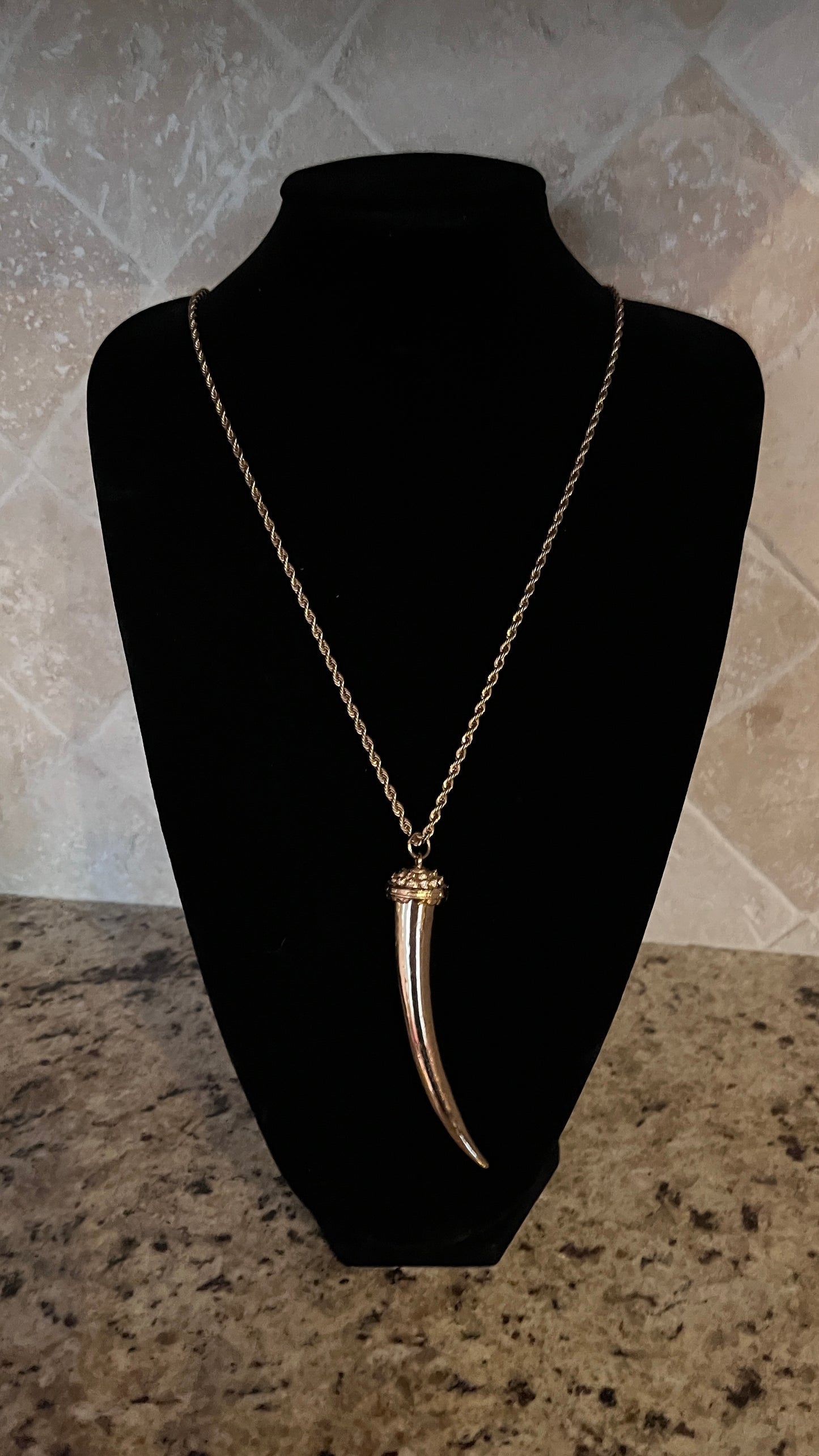 Vintage 1980's Kenneth Jay Lane Gold Tusk Necklace