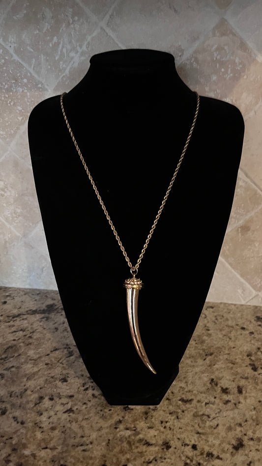Vintage 1980's Kenneth Jay Lane Gold Tusk Necklace
