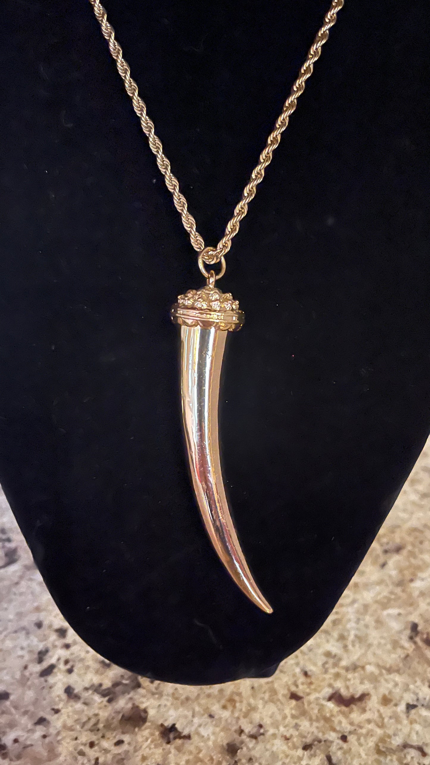 Vintage 1980's Kenneth Jay Lane Gold Tusk Necklace