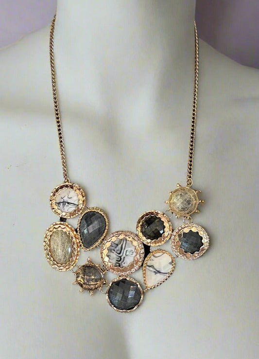 Vintage Medley Gemstone Bib Necklace