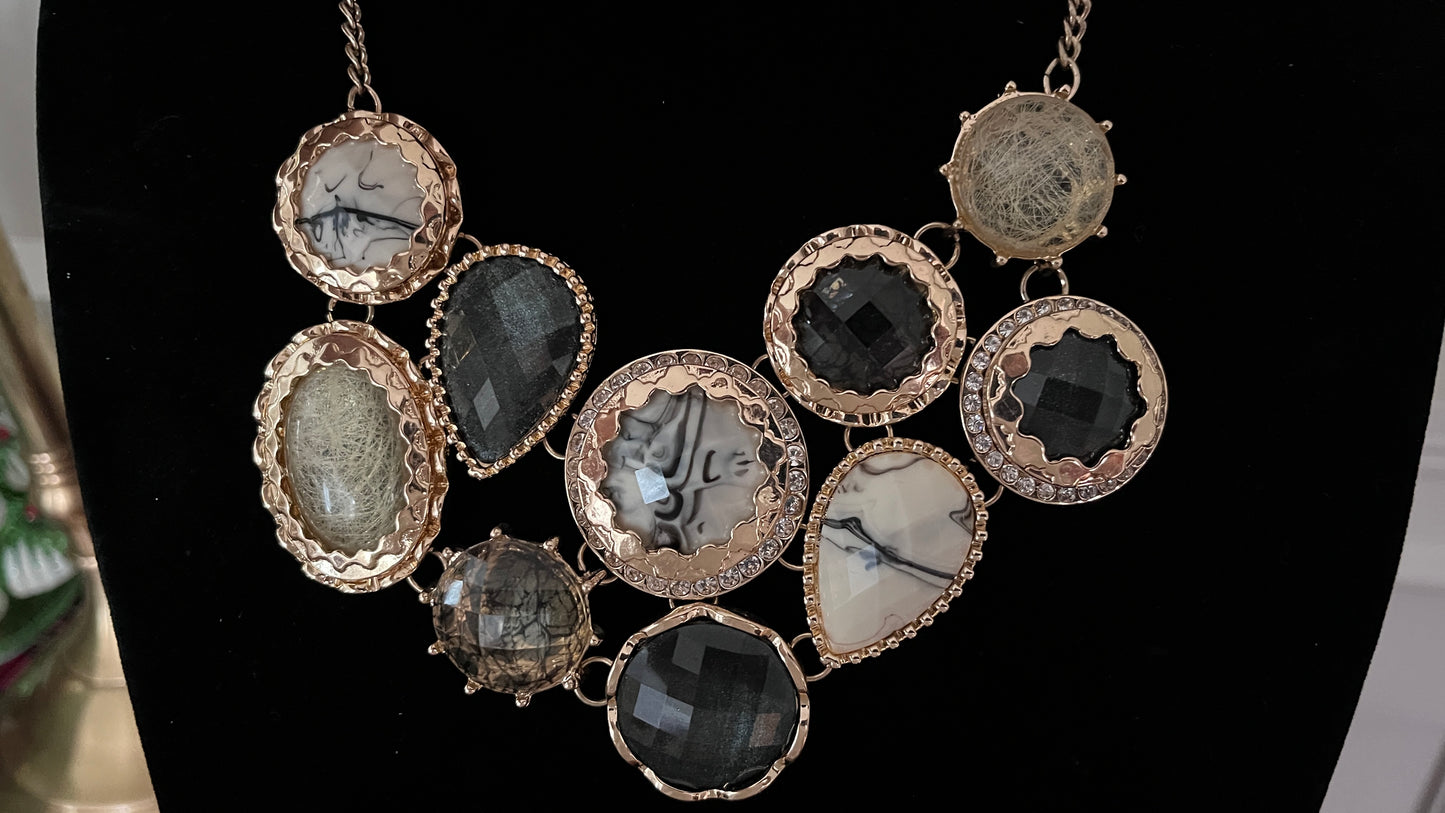 Vintage Medley Gemstone Bib Necklace