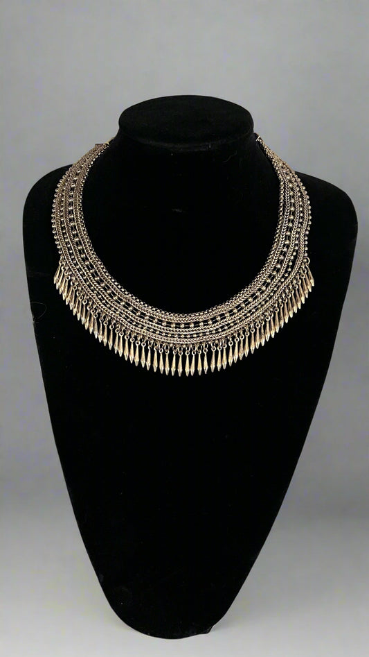Vintage Shyanne Gold Dangle Choker Necklace